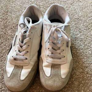 Reebok White and Tan Sneakers